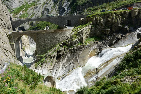 Γέφυρα του διαβόλου στο St. Gotthard — Φωτογραφία Αρχείου