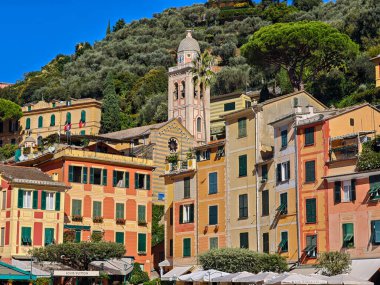 Portofino, İtalya - 10 Ekim 2025: İtalya 'da liguria üzerine Portofino köyüne bakınız