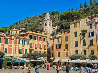 Portofino, İtalya - 10 Ekim 2025: İtalya 'da liguria üzerine Portofino köyüne bakınız
