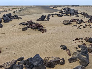 Etiyopya 'daki Dallol depresyonuna giden yolda manzara