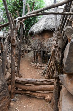 Etiyopya 'daki Konso köyüne bak