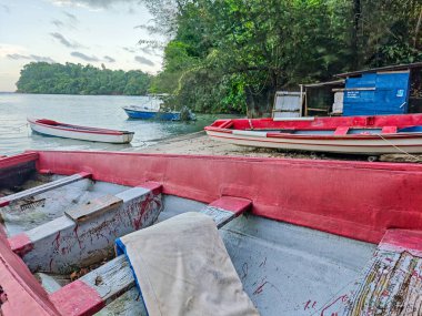Jamaika 'da Blue Lagoon yakınlarında deniz manzarası