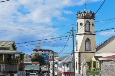 Roseau, Dominica - 11 Ocak 2026: Dominica adasındaki Roseau 'da geleneksel evler