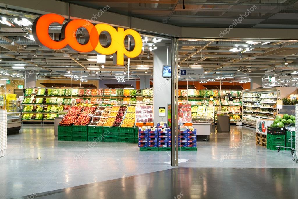 Interior of Coop supermarket store Stock Editorial Photo © Fotoember