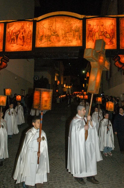The annual procession to Jesus Christ at Easter in Mendrisio — Stock Photo, Image