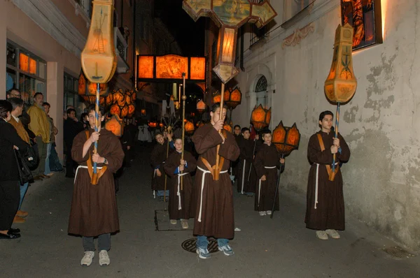 La processione annuale a Gesù Cristo a Pasqua a Mendrisio — Foto Stock