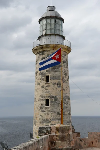 Farol do castelo El Morro em Havana — Fotografia de Stock