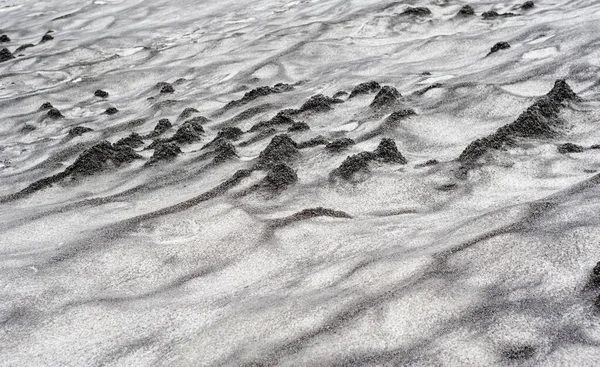 Abstrakt Smutsig Svart Sand Vågor Snö Konsistens — Stockfoto