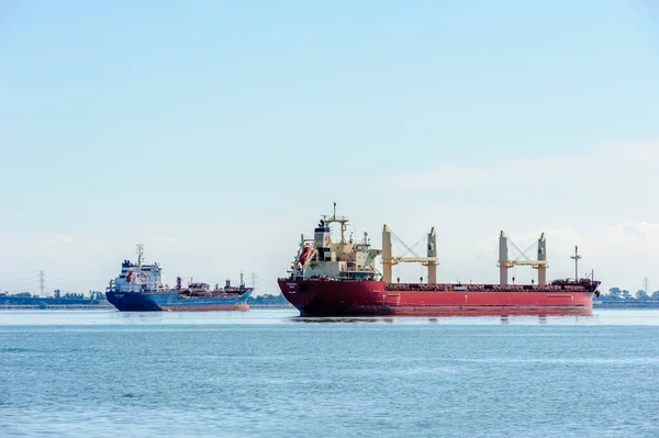 Hamilton Ontario Canada September 2018 Two Cargo Ships Anchor Hamilton — Stock Photo, Image