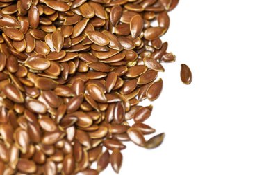 Keten tohumu, keten tohumu. Bir grup Linum usitatissimum - yaygın keten tohumu. Diyet için sağlıklı vejetaryen besleyici.