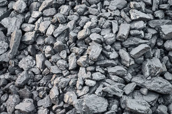 Natural hard coal texture for background. Coal industry. Template, top view, close up.