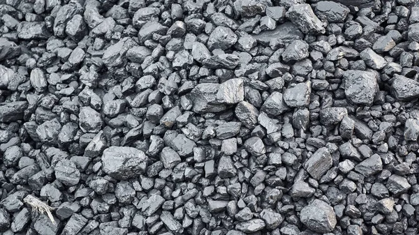 Natural hard coal texture for background. Coal industry. Template, top view, close up.