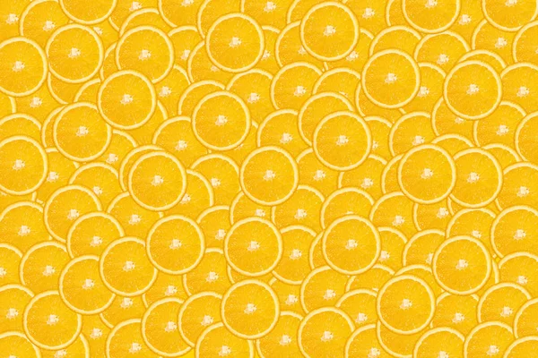 Padrão Laranja Fatiado Bright Flat Lay Backdrop Fruta Fresca Suculenta — Fotografia de Stock