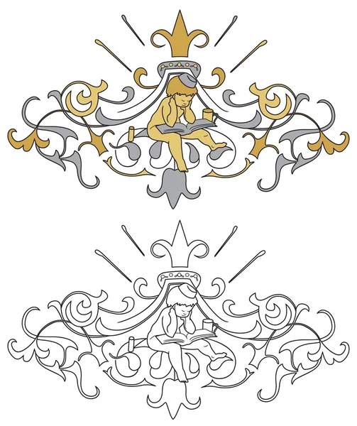 Wappen mit Putte — Stockvektor