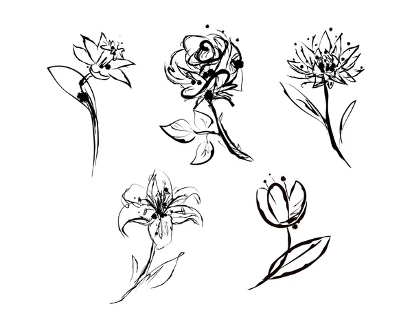 Romantische sketch bloem — Stockvector