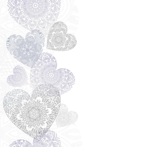 Elegant  background with lace hearts — Stock Vector