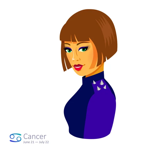 Beautiful girl with bob haircut — Stock Vector