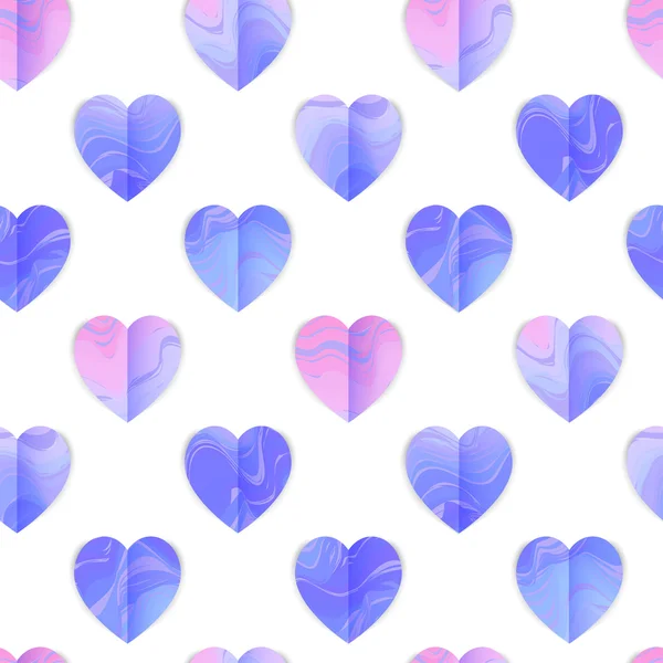 Seamless pattern with paper hearts. — Stock Vector