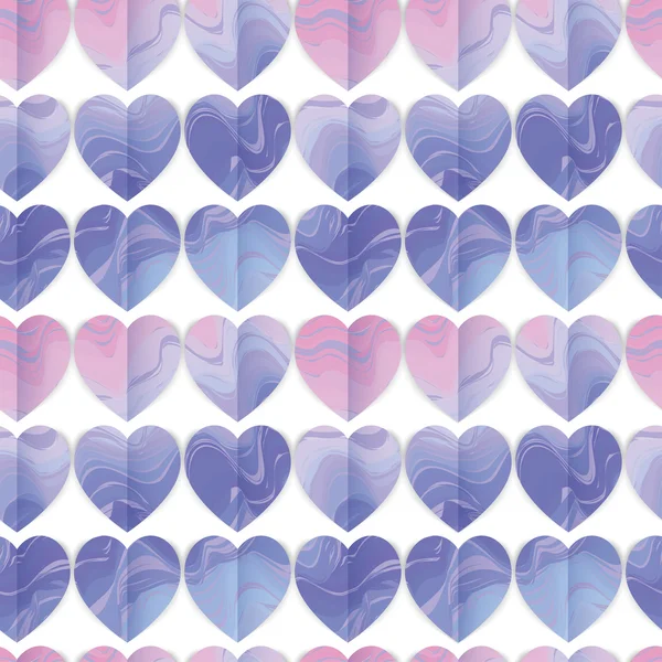 Seamless pattern with paper hearts. — Stock Vector