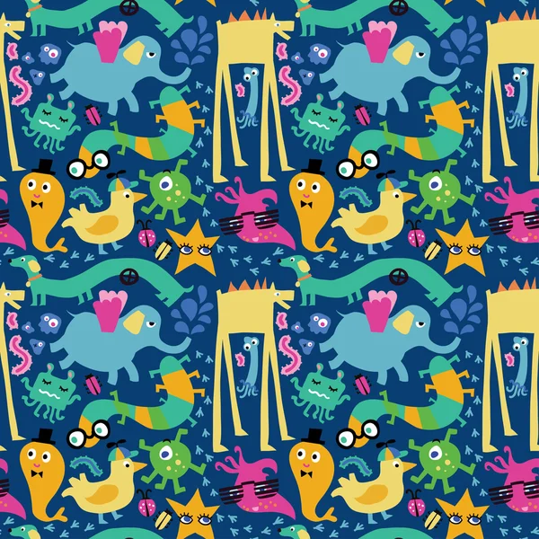 Seamless  pattern with monsters