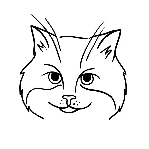 Faccia di gatto disegnata a mano . — Vettoriale Stock