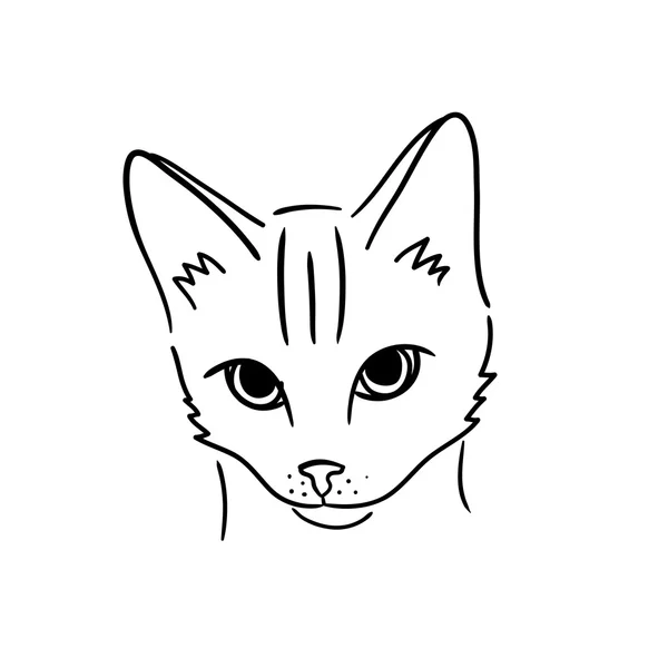 Faccia di gatto disegnata a mano . — Vettoriale Stock