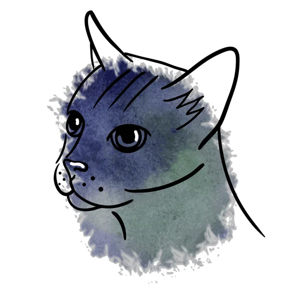 Faccia di gatto disegnata a mano . — Vettoriale Stock