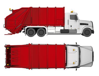 kamyon çöp üst ve yan görüntülemek