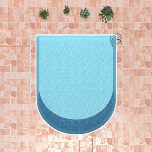 3D-Darstellung einer Pooloberseite — Stockfoto