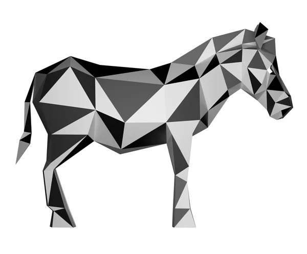 3D rendering zebra alacsony poli — Stock Fotó