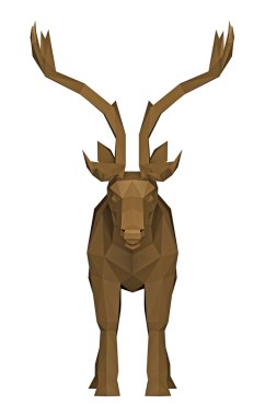 geyik düşük Poli izole beyaz