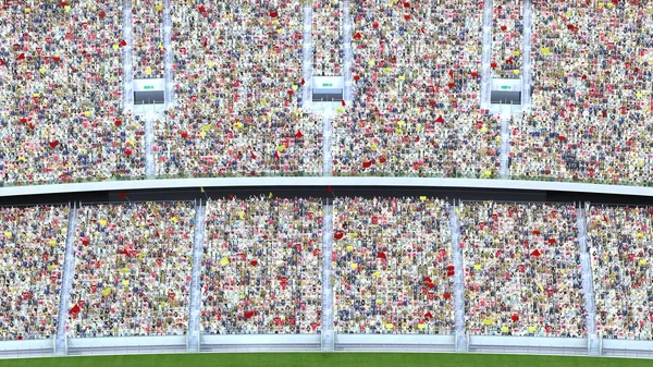 Diváci na stadionu. 3D vykreslování — Stock fotografie