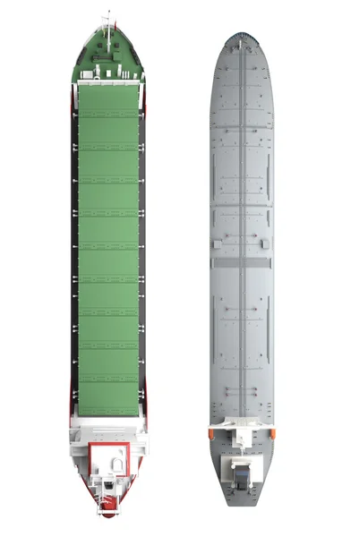 Üstten Görünüm 3d render tanker gemiler