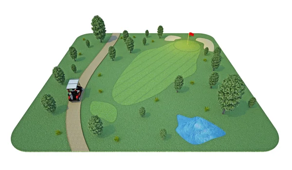 Pole golfowe. renderowania 3D — Zdjęcie stockowe