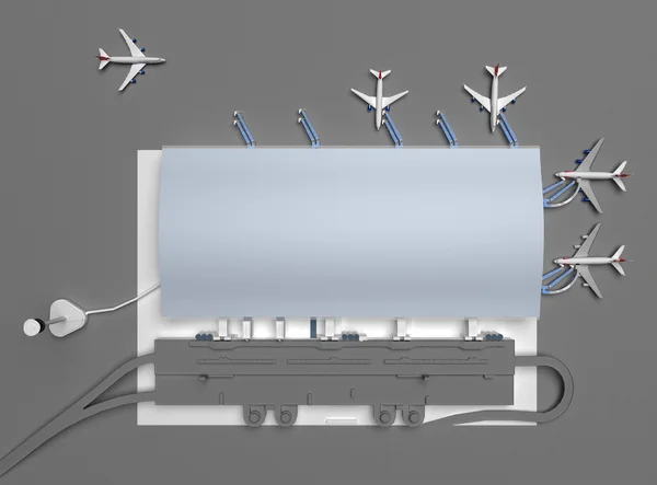 Vista superior del aeropuerto. renderizado 3d —  Fotos de Stock