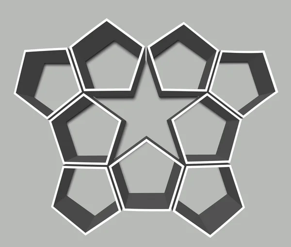 Stjärnan och hexagoner. 3D-rendering — Stockfoto