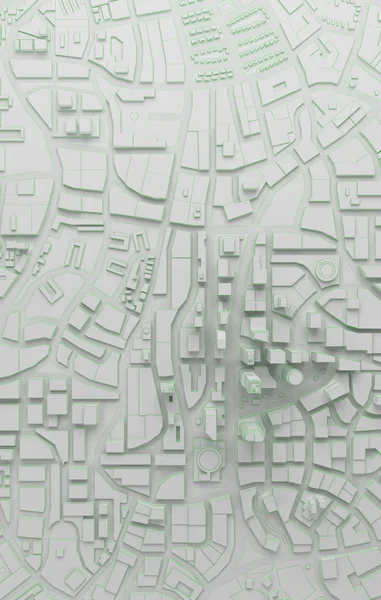 Low Poly City Draufsicht. 3D-Darstellung — Stockfoto