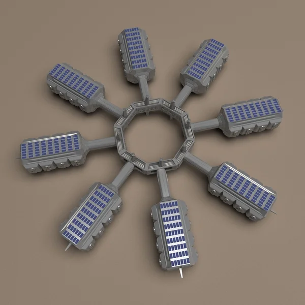 Raumstation. 3D-Darstellung — Stockfoto