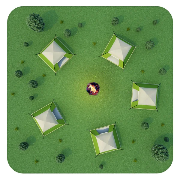 Camping 3d illustration — Stockfoto