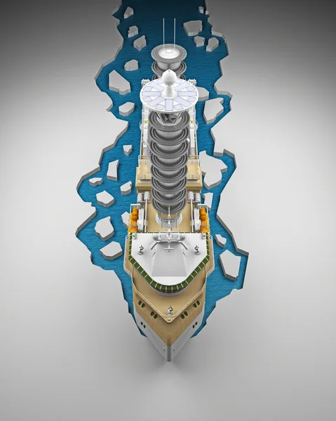 Παγοθραυστικό προβολή επάνω από το μέτωπο. 3D rendering — Φωτογραφία Αρχείου