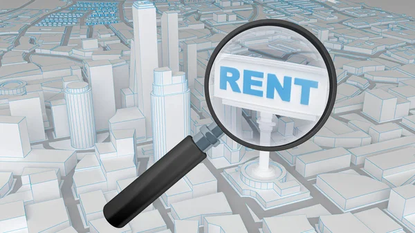 City Rental Search Concept Rendering — Stock Photo, Image