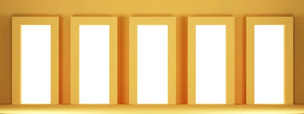 Orange Vägg Med Rad Rektangulära Nischer Konvertering — Stockfoto