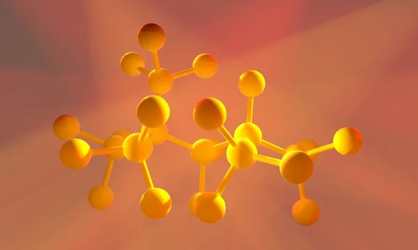 Molécula Isooctano Raios Quentes Luz Renderização — Fotografia de Stock