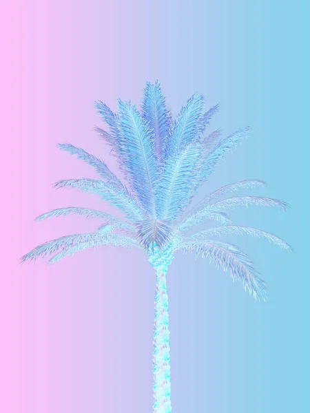 Kunst Met Roze Blauwe Palm Destructie — Stockfoto