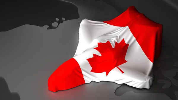 Airplane Covered Flag Canada Rendering — Foto de Stock