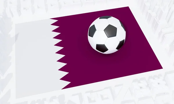 Piłka Nożna Fladze Kataru Renderowanie — Zdjęcie stockowe