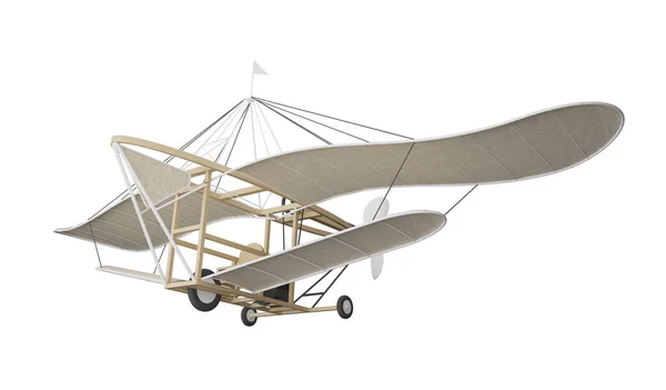 Starożytny Model Samolotu Odizolowany Białym Renderowanie — Zdjęcie stockowe