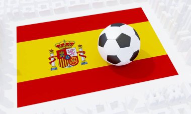 soccer ball on the spain flag. 3d rendering