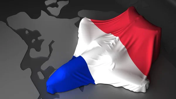 Airplane Covered Flag France Rendering — Photo