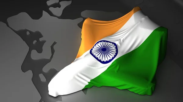 Airplane Covered Flag India Rendering — Stock Photo, Image